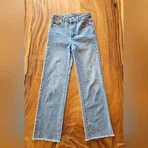 Tractr Light Blue Raw Hem Wide Leg Jeans Size 12